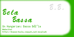 bela bassa business card